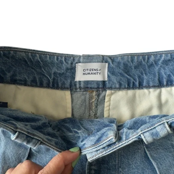 Citizens Of Humanity Cara Cropped Pleated Trouser Pant Chalice Sz 27 NWT